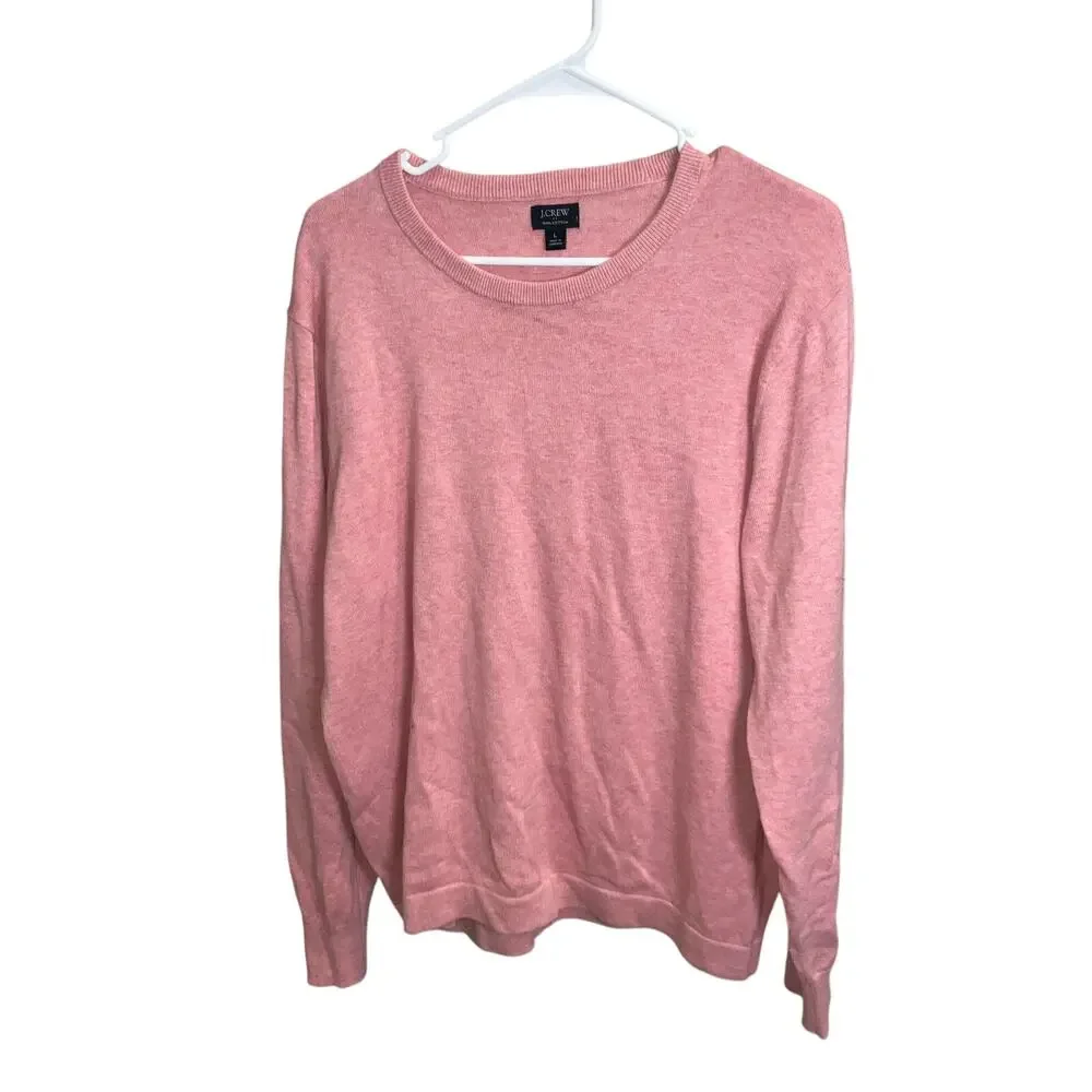 J Crew Red Heathered Sweater Size L 100% Cotton